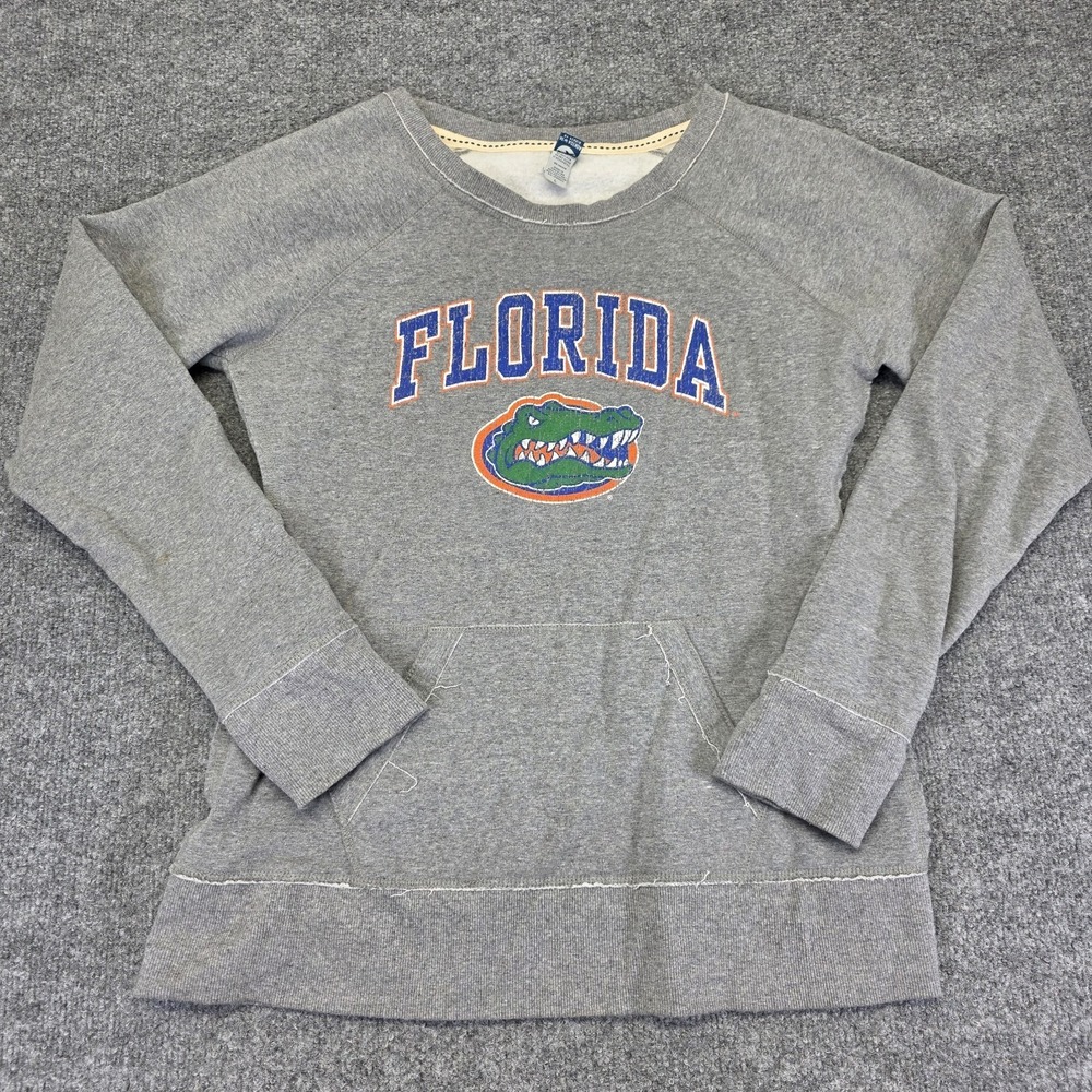 Florida Gators Heather Gray Sweatshirt Womens L Hoodie Pockets